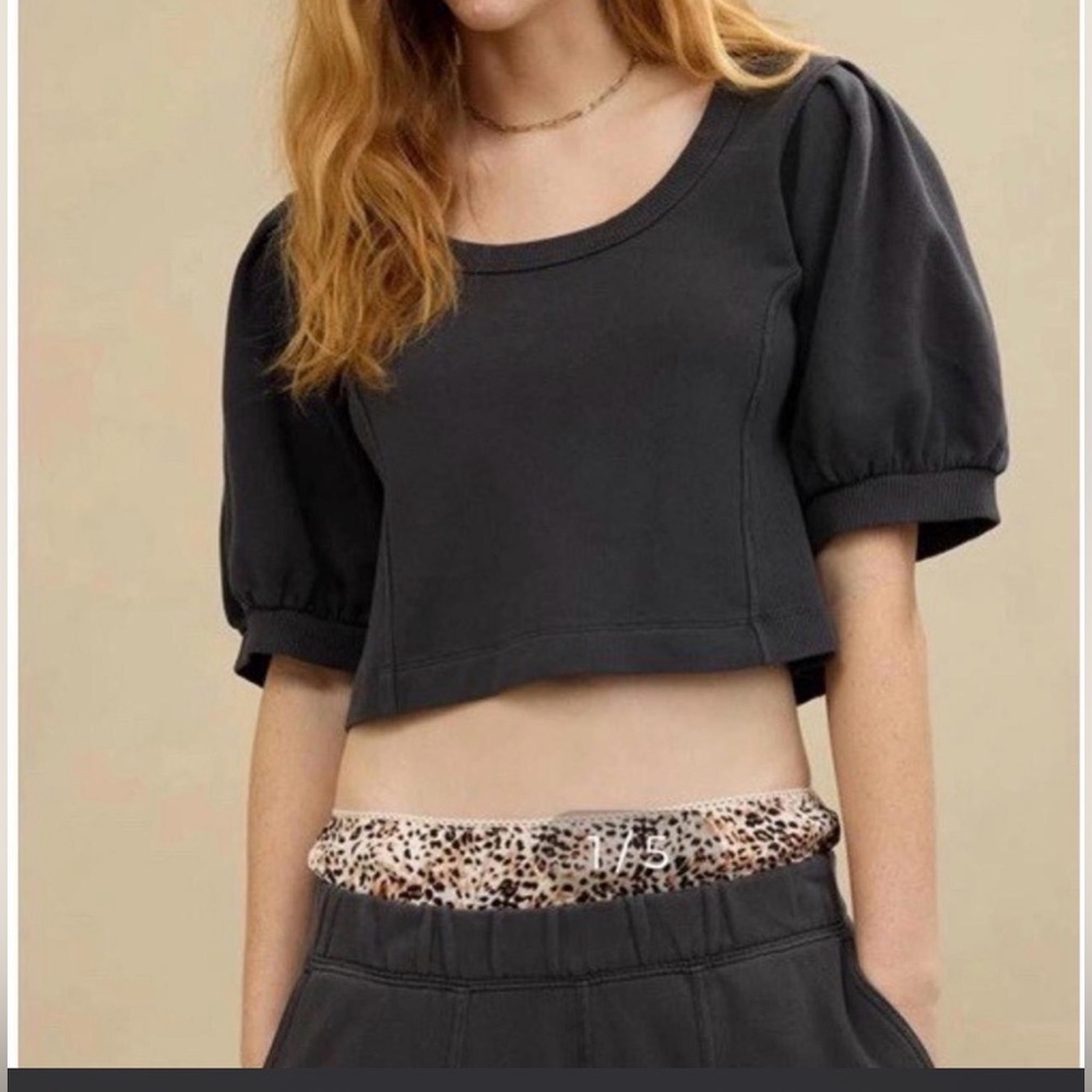 Aerie Seams Right Short Sleeve Sweatshirt